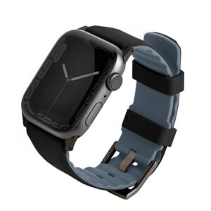 UNIQ Linus apyrankė Apple Watch Series 1-8/SE/SE2/SE3 38/40/41mm Airosoft Silicone midnight juodos spalvos