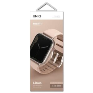 UNIQ Linus apyrankė Apple Watch Series 1-8/SE/SE2/SE3 38/40/41mm Airosoft Silicone blush rožinės spalvos - Image 3