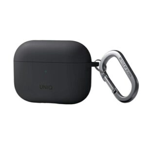 UNIQ Nexo Dėklas AirPods Pro 2 gen + Ear Hooks Silicone charcoal pilkos spalvos