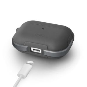 UNIQ Valencia dėklas AirPods Pro gunmetal pilkos spalvos Antimicrobial - Image 2