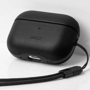 UNIQ Dėklas Terra AirPods Pro 2 gen. Genuine Leather (2022/2023) dallas juodos spalvos - Image 2