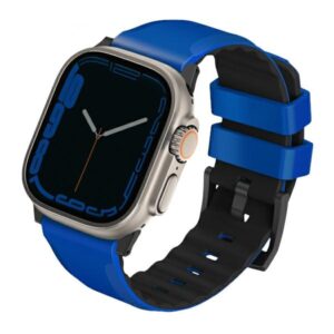 UNIQ Linus apyrankė Apple Watch Series 1-8/SE/SE2/SE3/Ultra1/2/3 42/44/45/49mm Airosoft Silicone blue