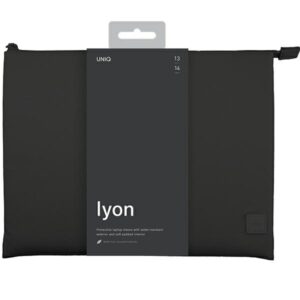 UNIQ Lyon Case laptop Sleeve 14" midnight juodos spalvos Waterproof RPET - Image 3