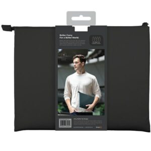 UNIQ Lyon Case laptop Sleeve 16" midnight juodos spalvos Waterproof RPET - Image 4