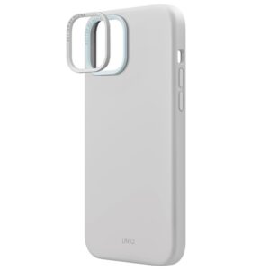 UNIQ dėklas Lino Hue Apple iPhone 15 / 14 / 13 6.1" Magclick Charging chalk pilkos spalvos - Image 4