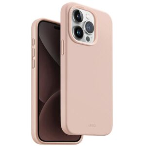 UNIQ dėklas Lino Hue Apple iPhone 15 Pro 6.1" Magclick Charging blush rožinės spalvos - Image 1