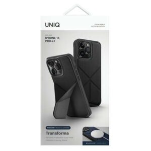 UNIQ dėklas Transforma Apple iPhone 15 Pro 6.1" Magclick Charging ebony juodos spalvos - Image 2