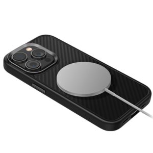 UNIQ dėklas Keva Apple iPhone 15 Pro Max 6.7" Magclick Charging carbon juodos spalvos - Image 3