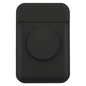 UNIQ Flixa Magnetic Card Wallet with Stand Jet juodos spalvos MagSafe