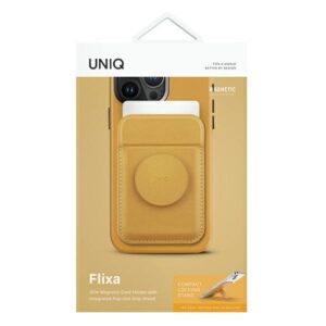 UNIQ Flixa Magnetic Card Wallet with Stand Yellow/Canary Yellow MagSafe - Image 2
