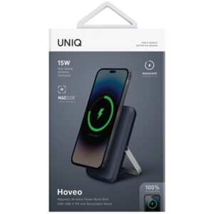 UNIQ Powerbank Hoveo 5000mAh USB-C 20W PD Fast charge Wireless Magnetic mėlynos spalvos - Image 7