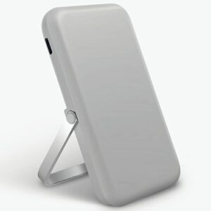 UNIQ Powerbank Hoveo 5000mAh USB-C 20W PD Fast charge Wireless Magnetic pilkos spalvos/chalk pilkos spalvos - Image 1