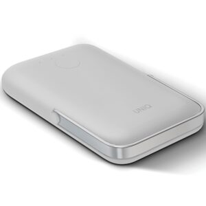 UNIQ Powerbank Hoveo 5000mAh USB-C 20W PD Fast charge Wireless Magnetic pilkos spalvos/chalk pilkos spalvos - Image 5