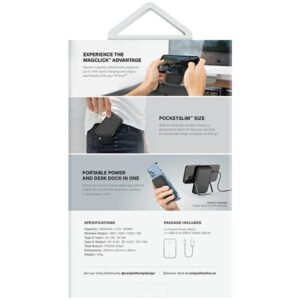 UNIQ Powerbank Hoveo 5000mAh USB-C 20W PD Fast charge Wireless Magnetic pilkos spalvos/chalk pilkos spalvos - Image 7