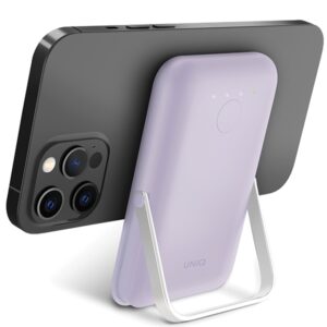 UNIQ Powerbank Hoveo 5000mAh USB-C 20WPD Fast charge Wireless Magnetic levandų spalvos - Image 6