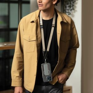 UNIQ Vista universal phone lanyard 2in1 juodos spalvos - Image 5
