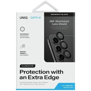 UNIQ Optix Aluminum Camera Lens Protector Samsung S24 S921 midnight juodos spalvos camera lens protector with ap - Image 2