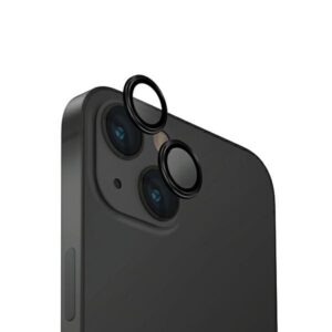 UNIQ Optix Aluminum Camera Lens Protector Apple iPhone 15 6.1" /15 Plus 6.7" midnight black glass skirtas both - Image 1