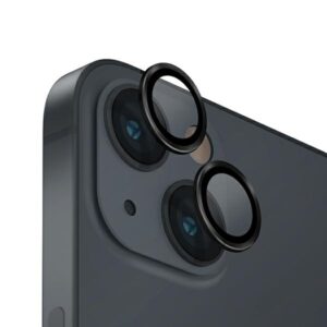 UNIQ Optix Aluminum Camera Lens Protector Apple iPhone 14 6.1" /14 Plus 6.7" midnight black glass skirtas both - Image 1
