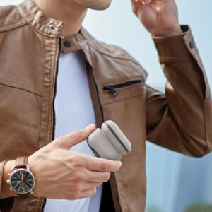 UNIQ Lyden DS AirPods Pro 2 gen (2022/2023) beige-žalios spalvos/ivory-lichen žalios spalvos dėklas - Image 4