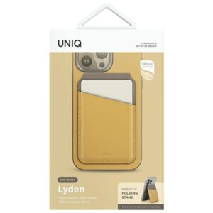 UNIQ Lyden DS Magnetic RFID Wallet Phone Stand Yellow-Grey/Canary Yellow-Flint Grey - Image 7