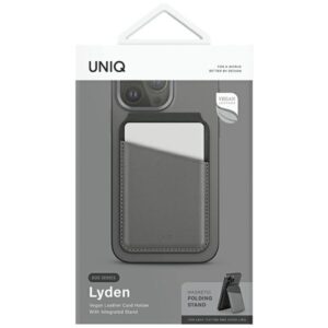 UNIQ Lyden DS magnetic wallet RFIDi phone stand pilkos spalvos-juodos spalvos/charcoal pilkos spalvos-juodos spalvos - Image 6
