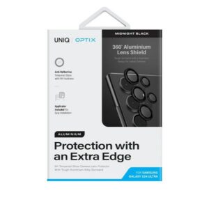 UNIQ Optix Aluminum Camera Lens Protector Samsung Galaxy S24 Ultra S928 midnight black camera lens glass - Image 2