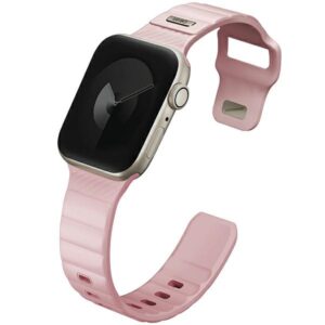 UNIQ Stride Apple Watch Series 1/2/3/4/5/6/7/8/9/SE/SE2/SE3 38/40/41mm FKM Rubber apyrankė rožinės spalvos/Pale - Image 3