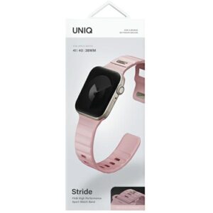 UNIQ Stride Apple Watch Series 1/2/3/4/5/6/7/8/9/SE/SE2/SE3 38/40/41mm FKM Rubber apyrankė rožinės spalvos/Pale - Image 7