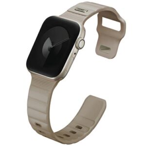 UNIQ apyrankė Stride Apple Watch Series 1/2/3/4/5/6/7/8/9/SE/SE3 38/40/41mm FKM Rubber apyrankė khaki/pale - Image 3