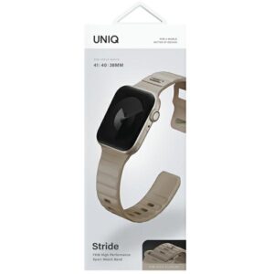 UNIQ apyrankė Stride Apple Watch Series 1/2/3/4/5/6/7/8/9/SE/SE3 38/40/41mm FKM Rubber apyrankė khaki/pale - Image 7