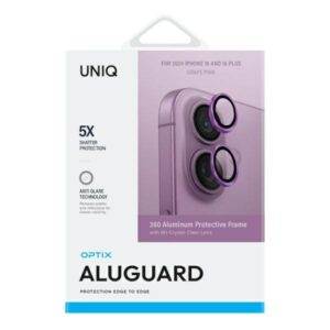 UNIQ Optix Aluminium Camera Lens Protector Apple iPhone 16 6.1" /16 Plus 6.7" grape rožinės spalvos szkło na obiektyw - Image 2