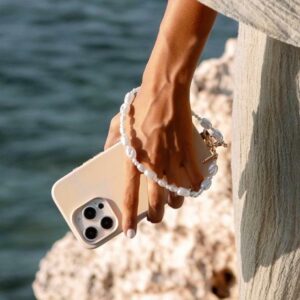 UNIQ Coehl Perla Handstrap universal phone strap for hand baltos spalvos/baltos spalvos pearl - Image 6