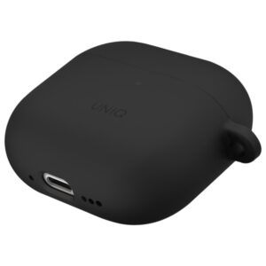 UNIQ dėklas Nexo AirPods 4 + Ear Hooks Silicone juodos spalvos - Image 4
