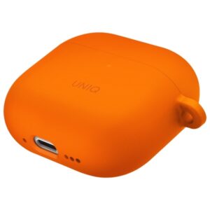 UNIQ dėklas Nexo AirPods 4 + Ear Hooks Silicone volt oranžinės spalvos - Image 4