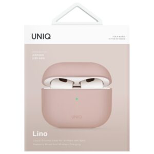 UNIQ dėklas Lino AirPods 4 Silicone rožinės spalvos blush - Image 6