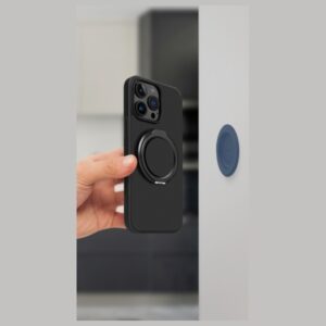 UNIQ Gripfit Premium 360 Magnetic Mount&Kickstand Magnetic Holder carbon juodos spalvos - Image 2