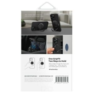 UNIQ Gripfit Premium 360 Magnetic Mount&Kickstand Magnetic Holder carbon juodos spalvos - Image 6