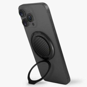 UNIQ Gripfit Premium 360 Magnetic Mount&Kickstand Magnetic Holder carbon juodos spalvos