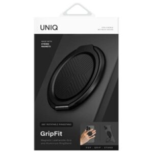 UNIQ Gripfit 360 Magnetic Mount&Kickstand Magnetic Holder midnight juodos spalvos - Image 2
