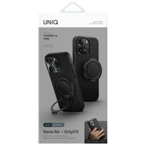 UNIQ dėklas Keva Air Apple iPhone 16 Pro 6.3" Magclick Charging carbon juodos spalvos - Image 2
