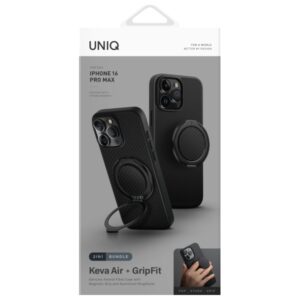 UNIQ dėklas Keva Air Apple iPhone 16 Pro Max 6.9" Magclick Charging carbon juodos spalvos - Image 2