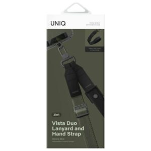 UNIQ Vista Universal phone lanyard 2in1 forest juodos spalvos - Image 4