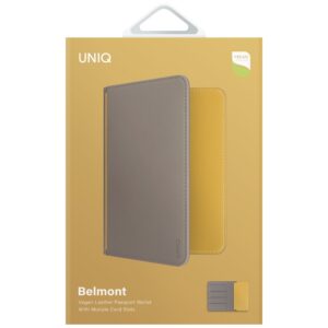 Passport Dėklas UNIQ Belmont RFID pilkos spalvos geltonos spalvos - Image 6