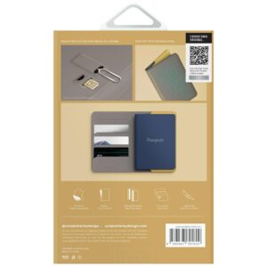Passport Dėklas UNIQ Belmont RFID pilkos spalvos geltonos spalvos - Image 7