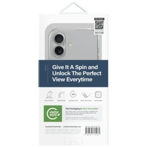 Dėklas UNIQ Swivix Apple iPhone 16 360 Rotating Kickstand skaidrus - Image 3