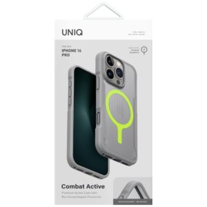 Dėklas UNIQ Combat Active Apple iPhone 16 Pro Magclick Charging pilkos spalvos - Image 5