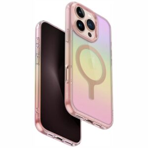 Dėklas UNIQ Iridescia Apple iPhone 16 Pro Magclick Charging rožinės spalvos prism