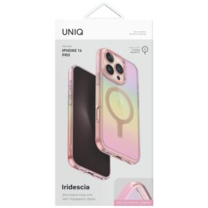 Dėklas UNIQ Iridescia Apple iPhone 16 Pro Magclick Charging rožinės spalvos prism - Image 4