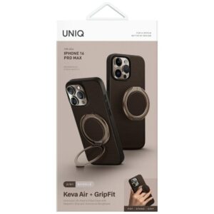 Dėklas UNIQ Keva Air Apple iPhone 16 Pro Max Magclick Charging GripFit rudos spalvos - Image 7